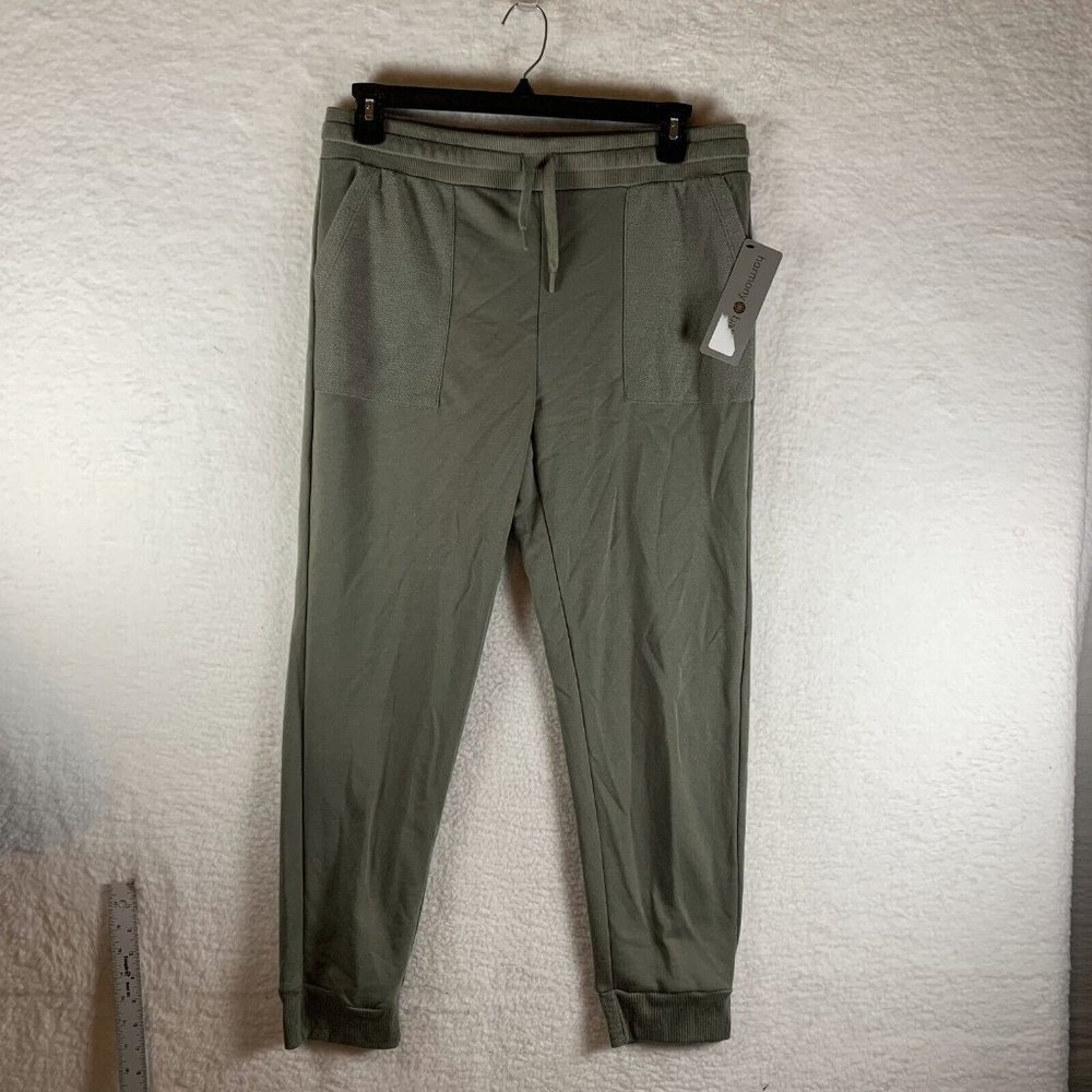 Harmony And Balance Joggers Women's XL Green Cotton Drawstring Waist 6957